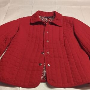Briggs New York Red and White Quilted Jacket